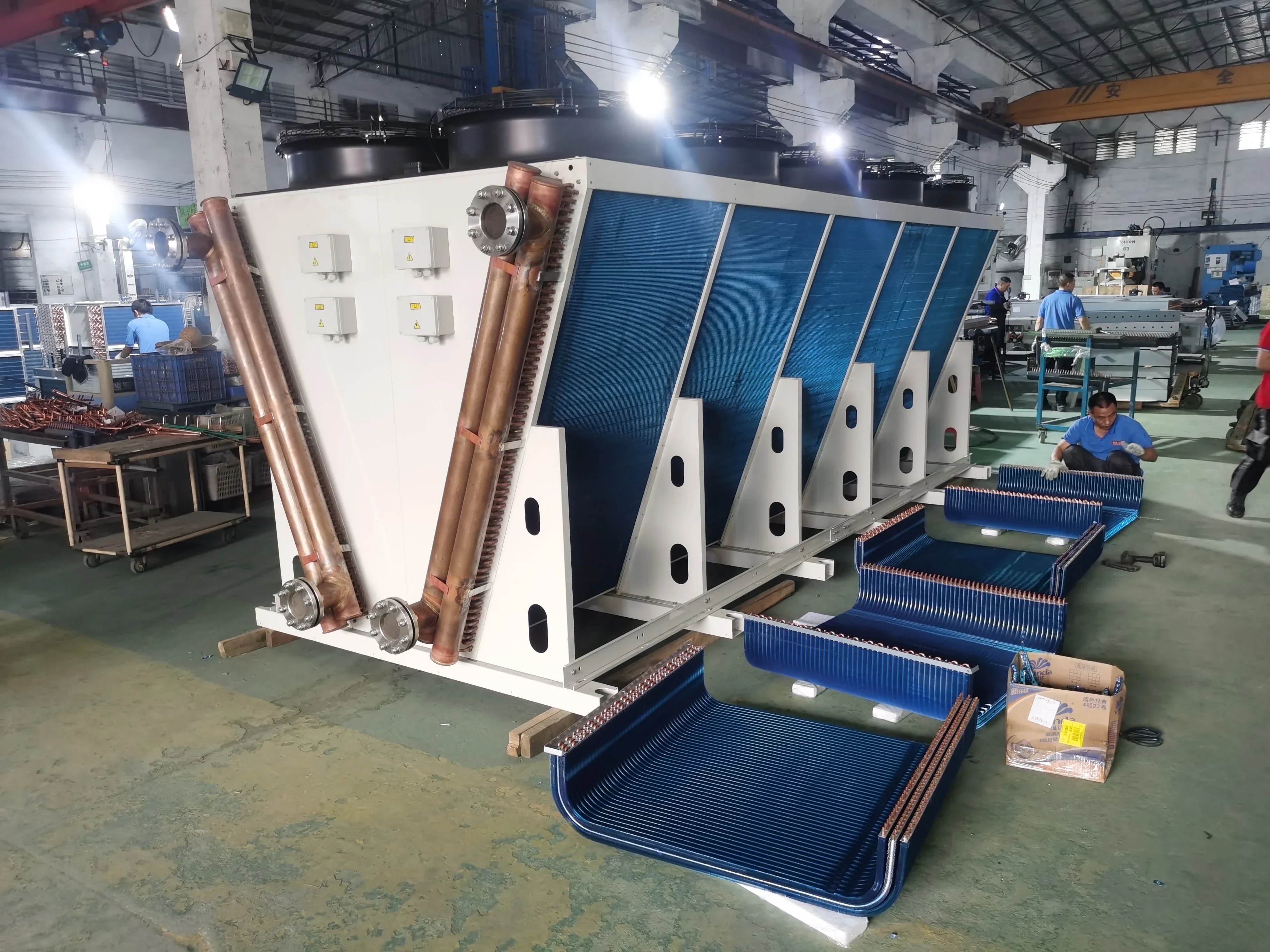 Industrial Efficient Immersion Dry Cooler Copper Tube Aluminum Fin Heat Exchanger for Data