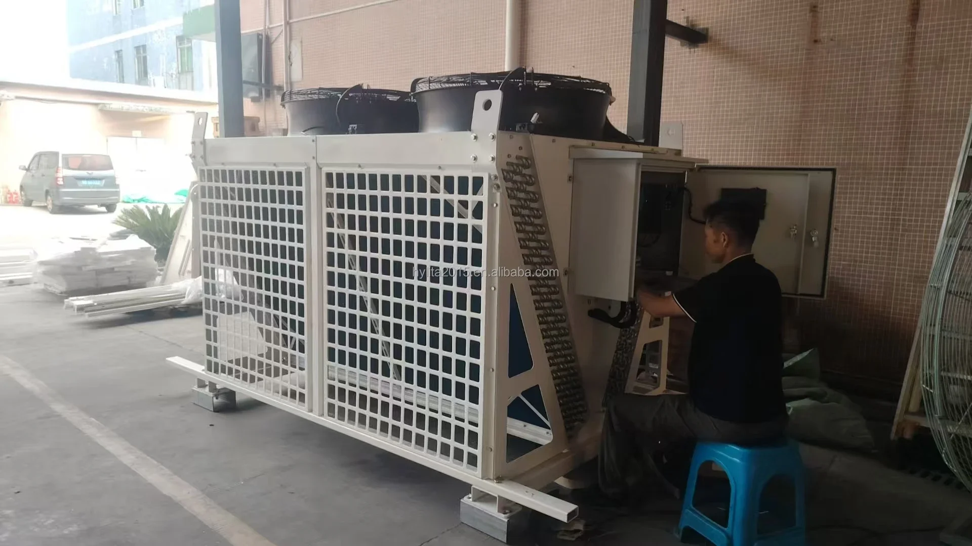 Industrial Efficient Immersion Dry Cooler Copper Tube Aluminum Fin Heat Exchanger for Data