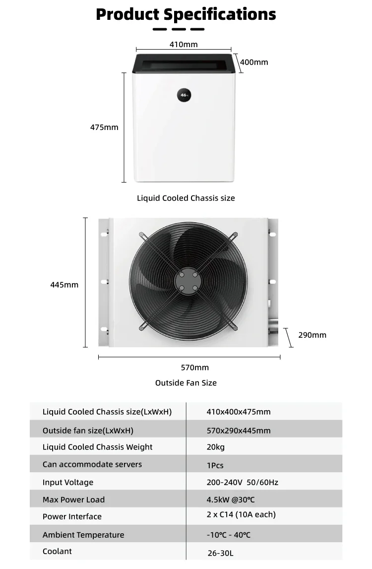 Customized Low Noise Oil Immersion Cooling System for 1 Server Water Cooling Tank Overcloc