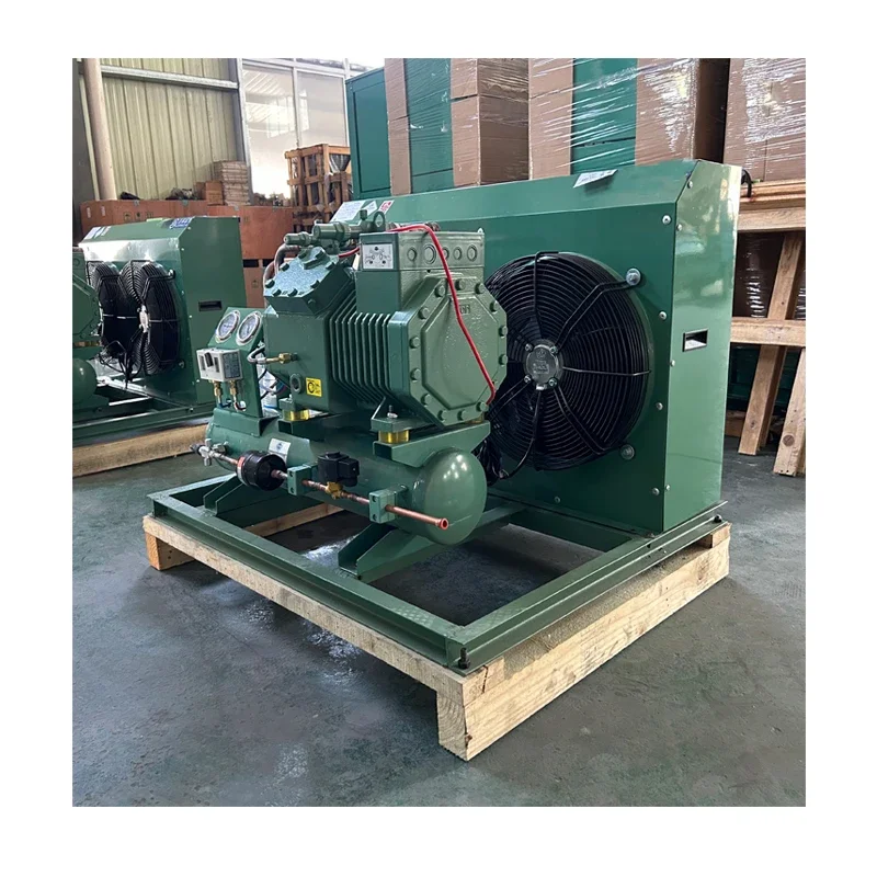 50Hz 60Hz 220V 380V R404A R22 5HP Semi-Hermetic Compressor Condensing Unit Pump Motor Auto