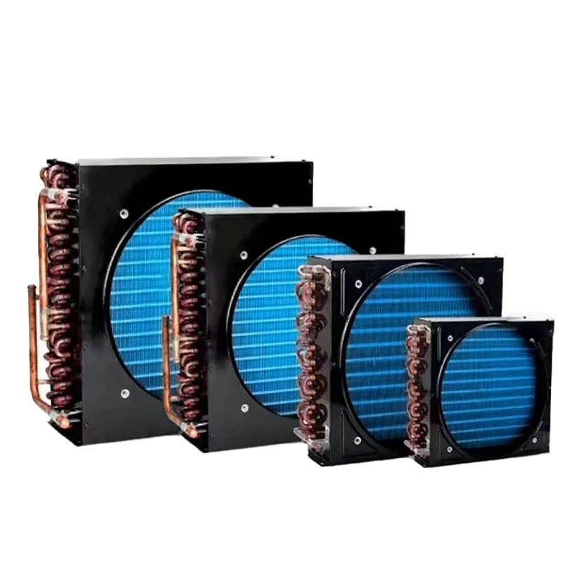 Air Cooled Copper Condenser Unit Black Color for Cold Room Refrigeration &amp; Heat Exchan