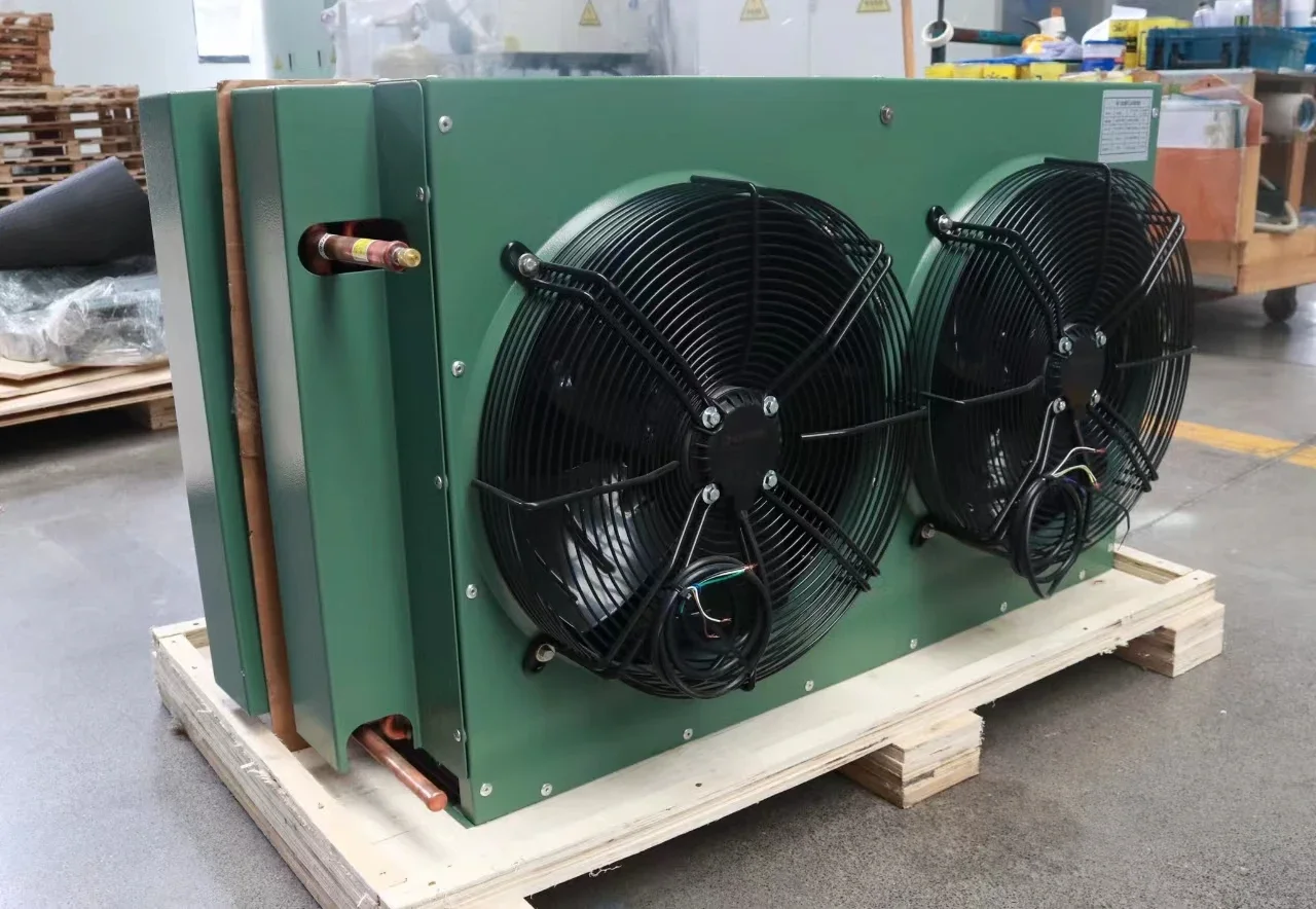 Air Cooled Copper Condenser Unit Black Color for Cold Room Refrigeration &amp; Heat Exchan
