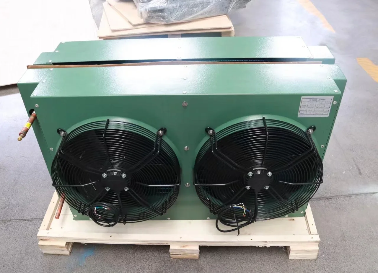 Air Cooled Copper Condenser Unit Black Color for Cold Room Refrigeration &amp; Heat Exchan