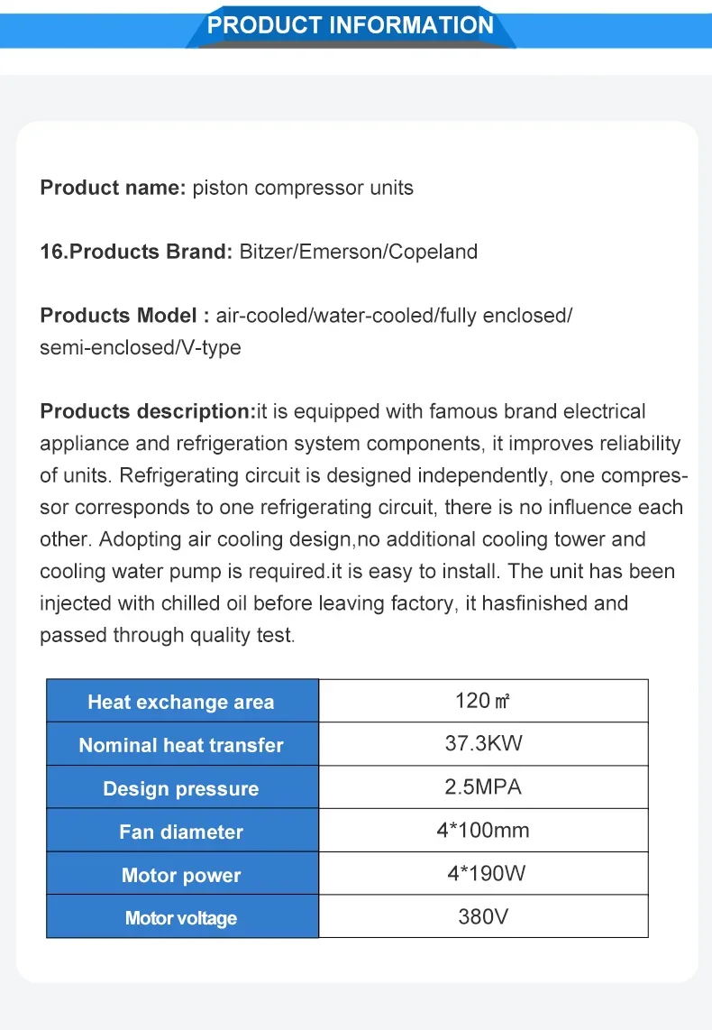 China Factory Sale Cold Room Unit 5hp 10hp 15hp 20hp 30hp 50hp 220 Volts Condensing Unit C