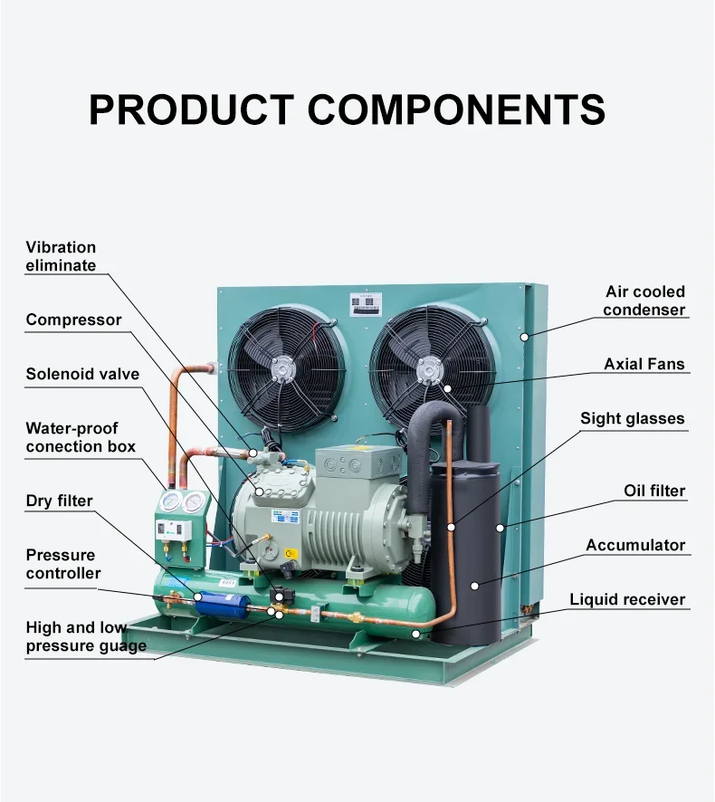 China Factory Sale Cold Room Unit 5hp 10hp 15hp 20hp 30hp 50hp 220 Volts Condensing Unit C