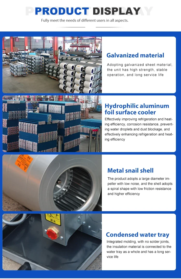 Chilled Water Cooled Ducted Fan Coil Unit for Hvac Carrier Hydronic Fan Coil Units Domesti