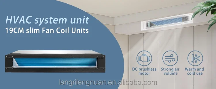 Ultra-thin Horizontal Concealed Fan Coil Unit Low Noise Cooling and Heating Central Chille