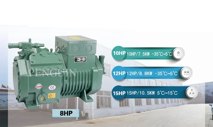 3hp 4hp 5hp 6hp 7.5hp 10hp 12hp Refrigeration Condenser Unit Air Cooled Freezer Condensing