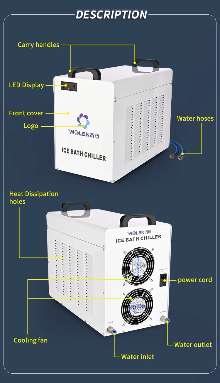 Manufacturer Hot Sell Cold Plunge Spa Heat Pump Home Athletes Ice Bath Water Chiller for C
