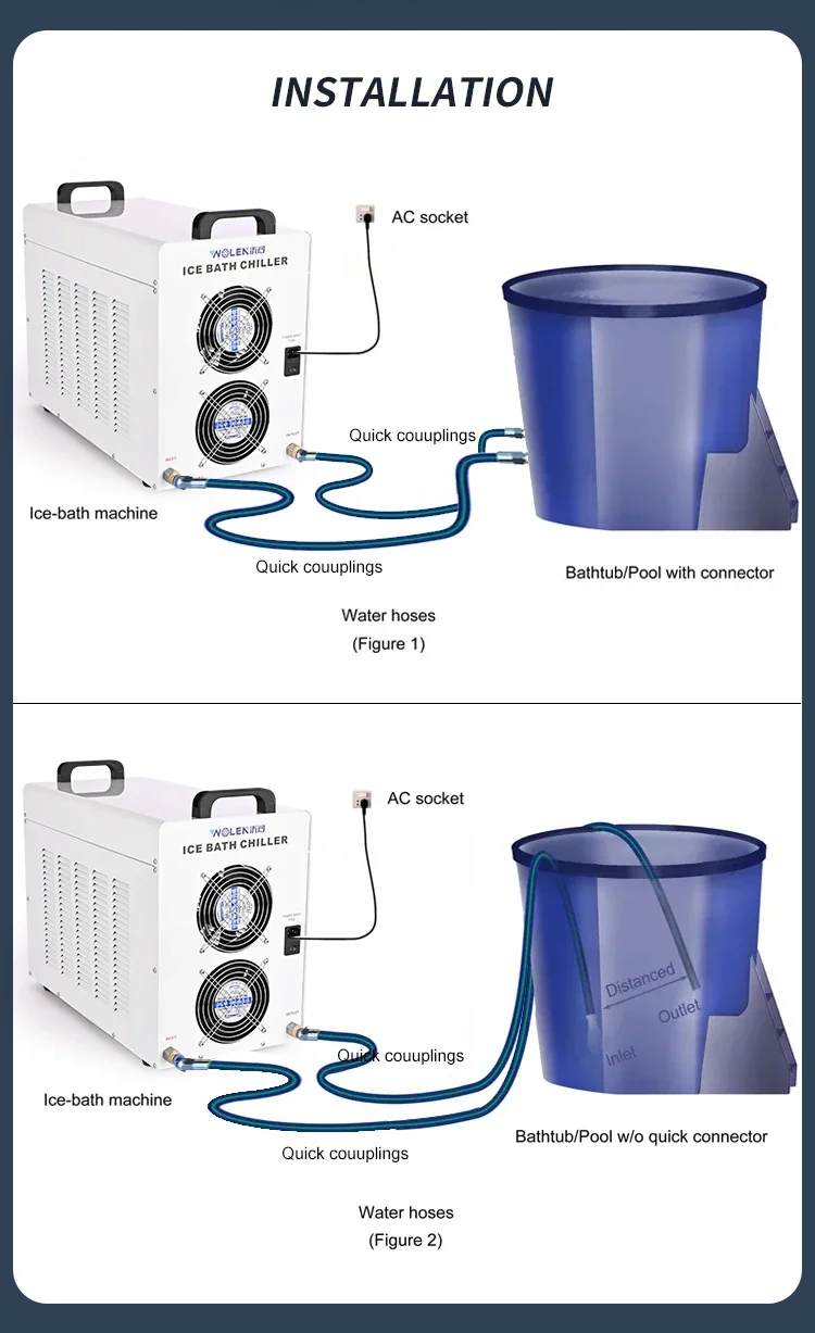 Manufacturer Hot Sell Cold Plunge Spa Heat Pump Home Athletes Ice Bath Water Chiller for C