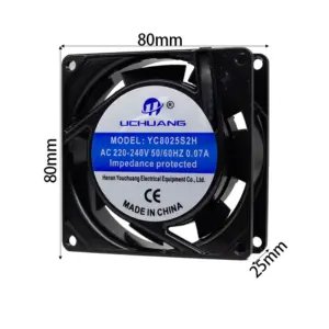 Axial Fan, 8025, 80x80x25mm, 110V/220V/380V