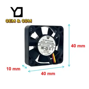 Axial Flow Fan, 40x40x10mm, 5V, 0.2A, Brushless