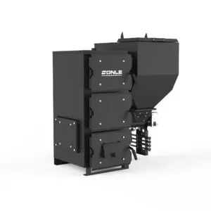 MG2501A 25kW Coal Boiler Stove with Large Hopper, Freestanding Steel