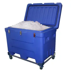 SCC 240L Insulated Dry Ice Cooler Box with Wheels & Sealing Lid