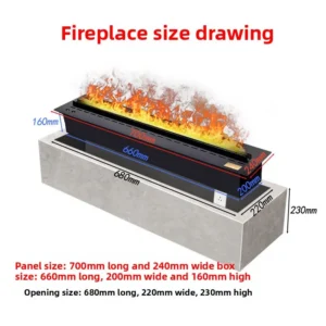 Led Decorative Electric Fireplace, 3D, 10-200W