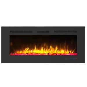 1500W Electric Fireplace with Built-In Heater & Crystal Log Set for Cost-Effective Apartment Living & Hotel Decor