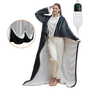 220V Electric Heated Blanket with Sleeves with Foot Pocket