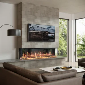 Electric Fireplace, 65", 3D, USB, LCD