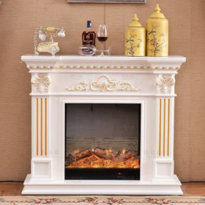 Modern Classic Electric Fireplace with LED Flame Adjustable Temperature Heater for Home Hotel Use Built-in Installation