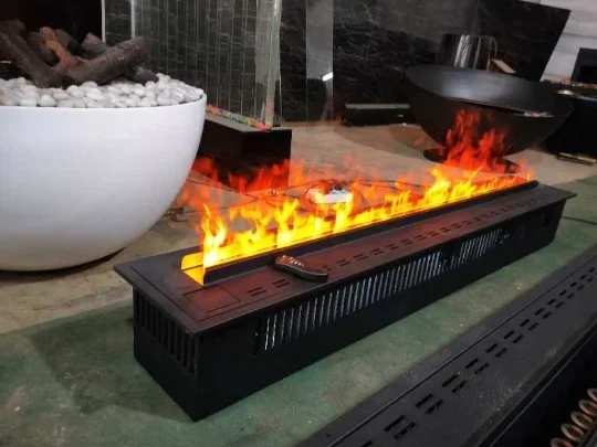 Portable 3D Water Vapor Electric Fireplace Insert Sound Color Flame 72" 1800mm Steel Fire Place Remote Control for Outdoor
