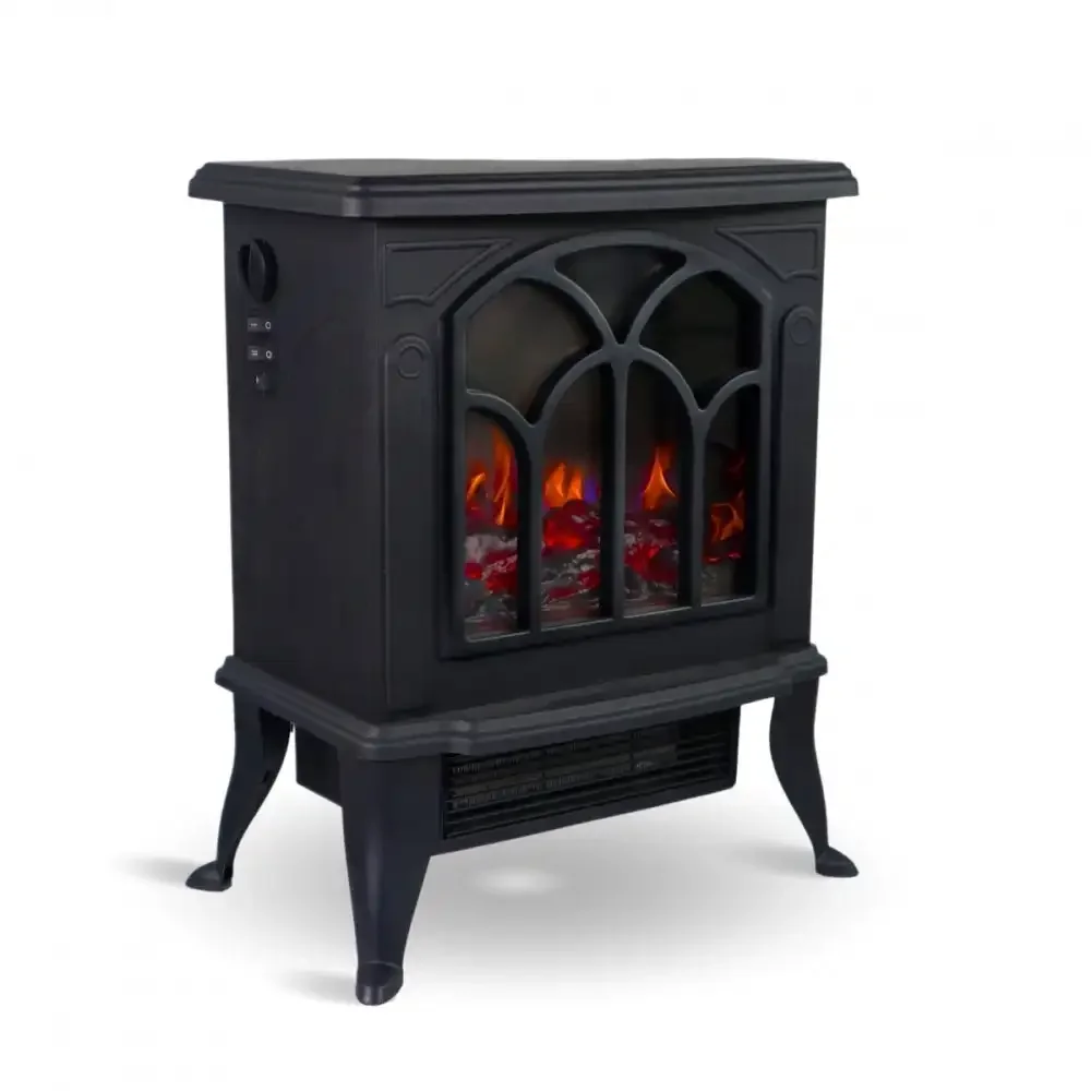 Mobiclinic 1800W Electric Fireplace 3D Flame Overheating Protection Adjustable Temperature Built-in Insert for Indoor Decorative