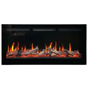 Electric Fireplace, LCD, 1500, Steel+Glass