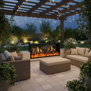 Electric Fireplace, LCD, Steel, Electric Fireplaces