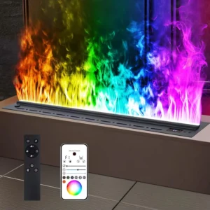 Electric Fireplace, 0.5-2M, Stainless, Steel, 3D