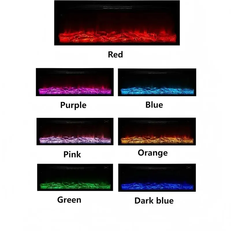 Household Decorative Electric Fireplace Insert with LED Display Energy Efficiency Class a Customizable Size