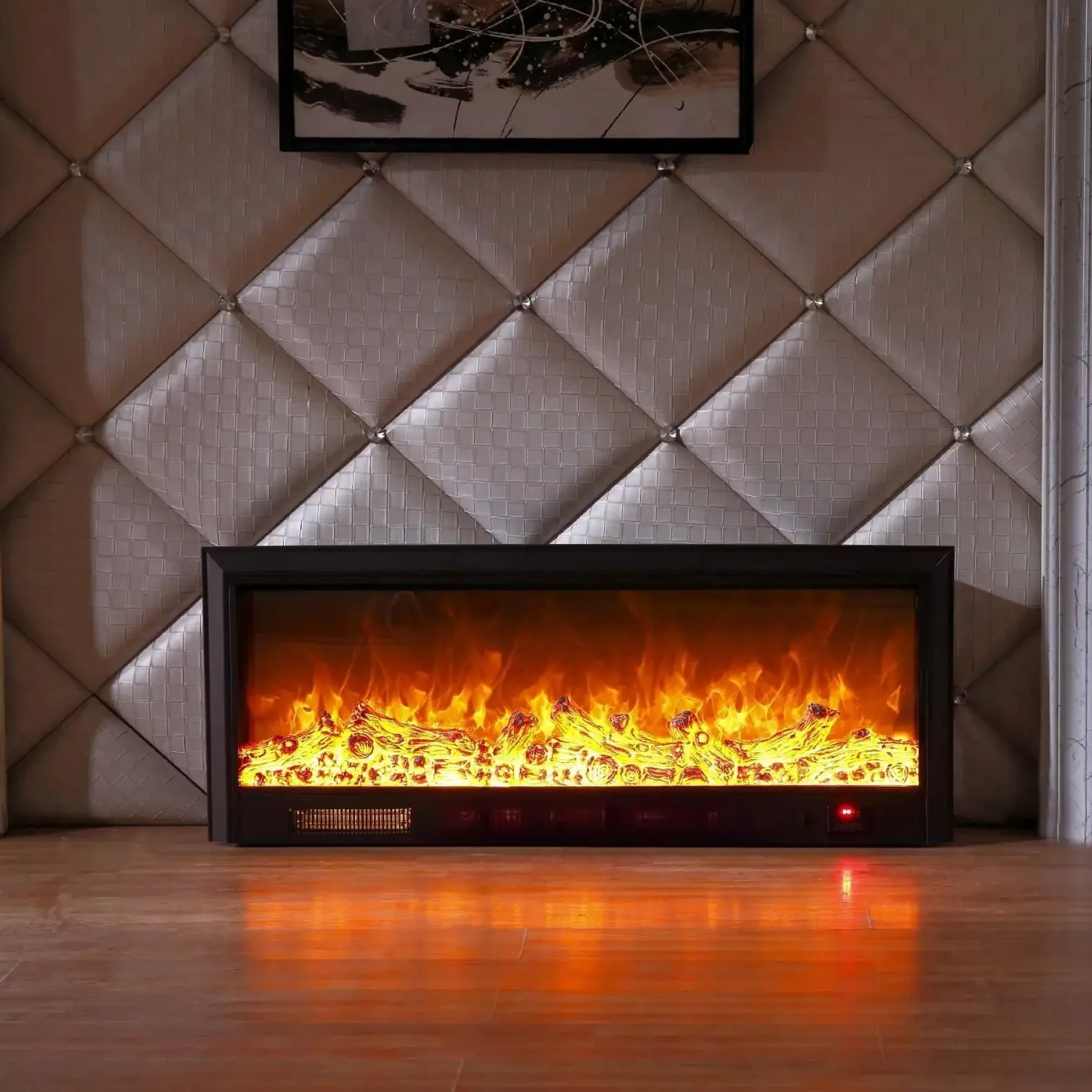 Household Decorative Electric Fireplace Insert with LED Display Energy Efficiency Class a Customizable Size