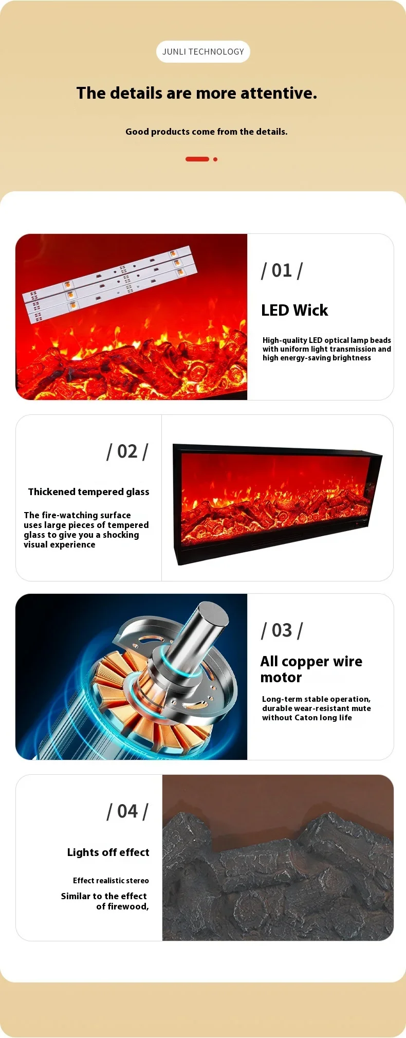 Electric Indoor Electronic Fireplace with Decorative Base Metal Flame and Firewood Simulation for Household Use