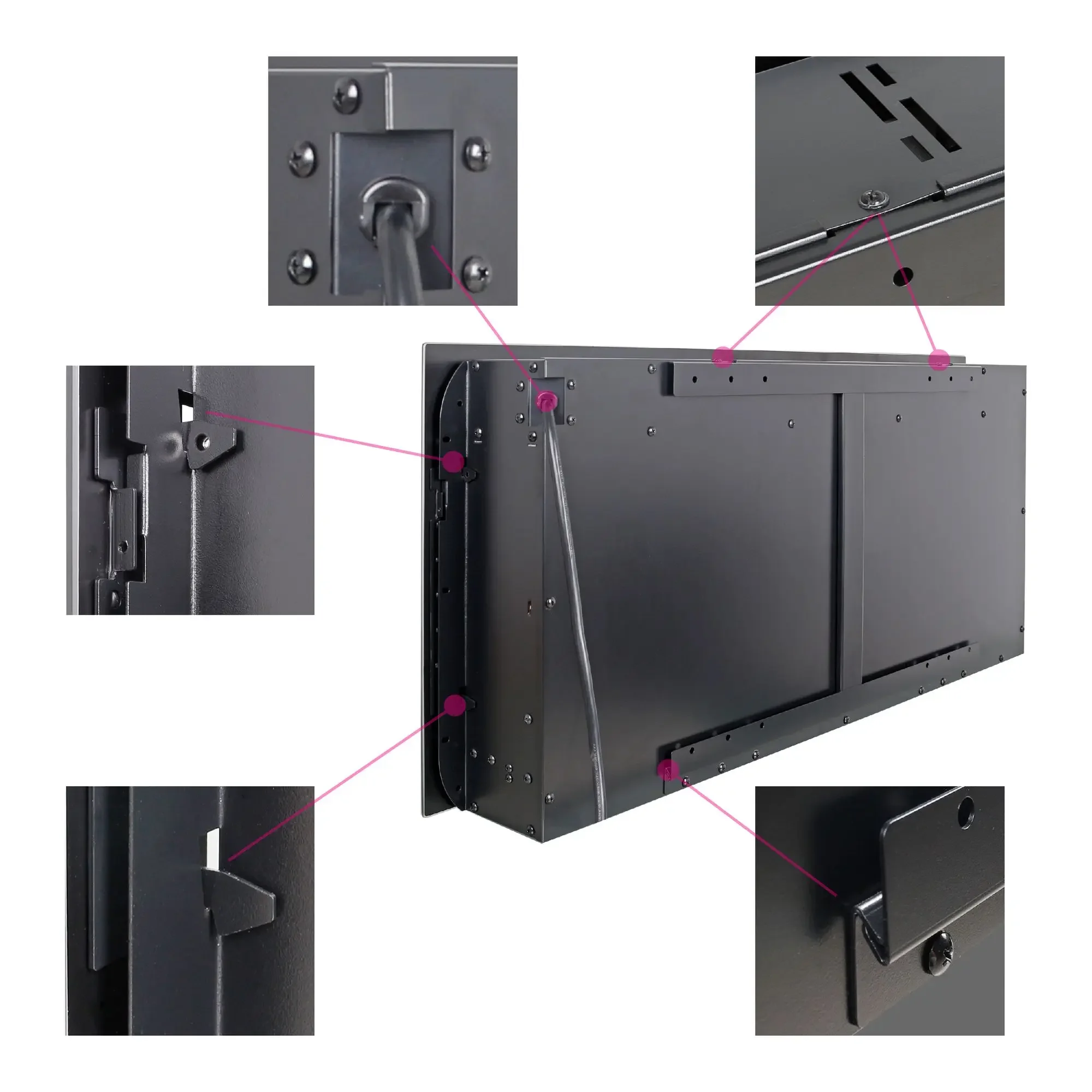 60-Inch Ultra-Thin Metal Electric Fireplace Recessed Wall Mounted with Remote Multi-Color Flame Heater