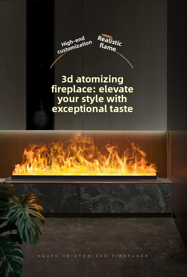 1 Home 3D Atomized Fireplace European Decoration Embedded Electronic Fireplace Simulation Flame Internet Celebrity TV Cabinet