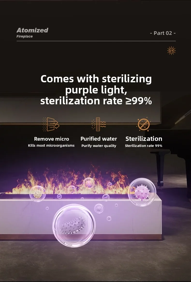 1 Home 3D Atomized Fireplace European Decoration Embedded Electronic Fireplace Simulation Flame Internet Celebrity TV Cabinet