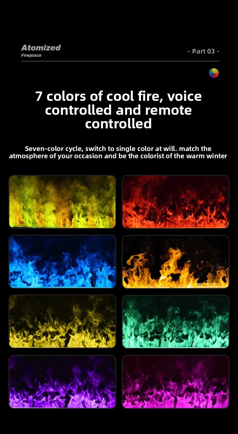 1 Home 3D Atomized Fireplace European Decoration Embedded Electronic Fireplace Simulation Flame Internet Celebrity TV Cabinet