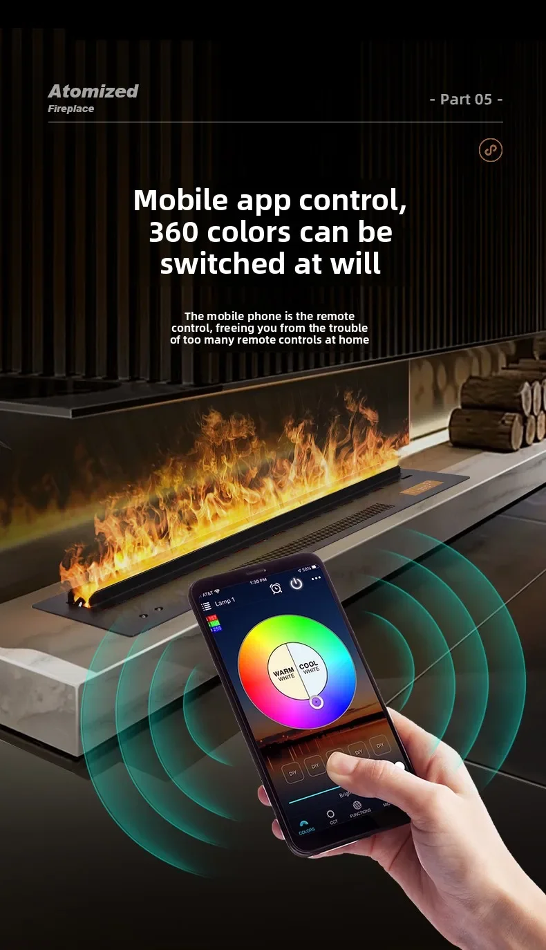 1 Home 3D Atomized Fireplace European Decoration Embedded Electronic Fireplace Simulation Flame Internet Celebrity TV Cabinet