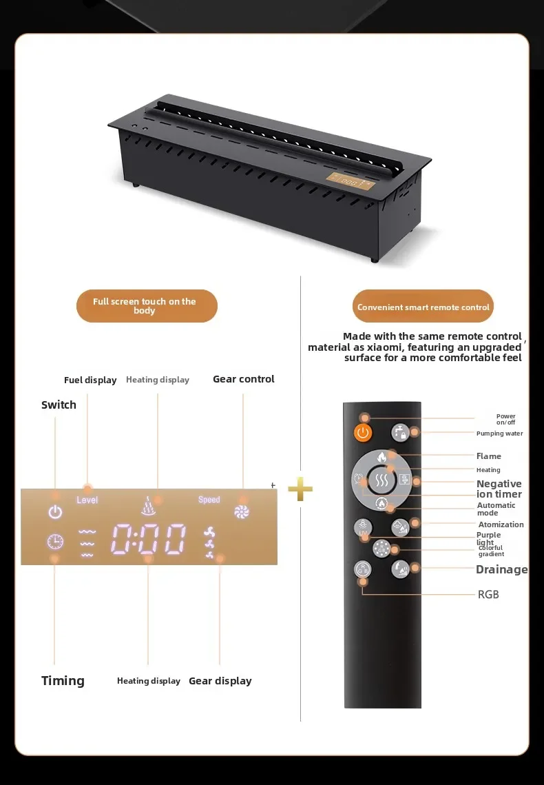 1 Home 3D Atomized Fireplace European Decoration Embedded Electronic Fireplace Simulation Flame Internet Celebrity TV Cabinet