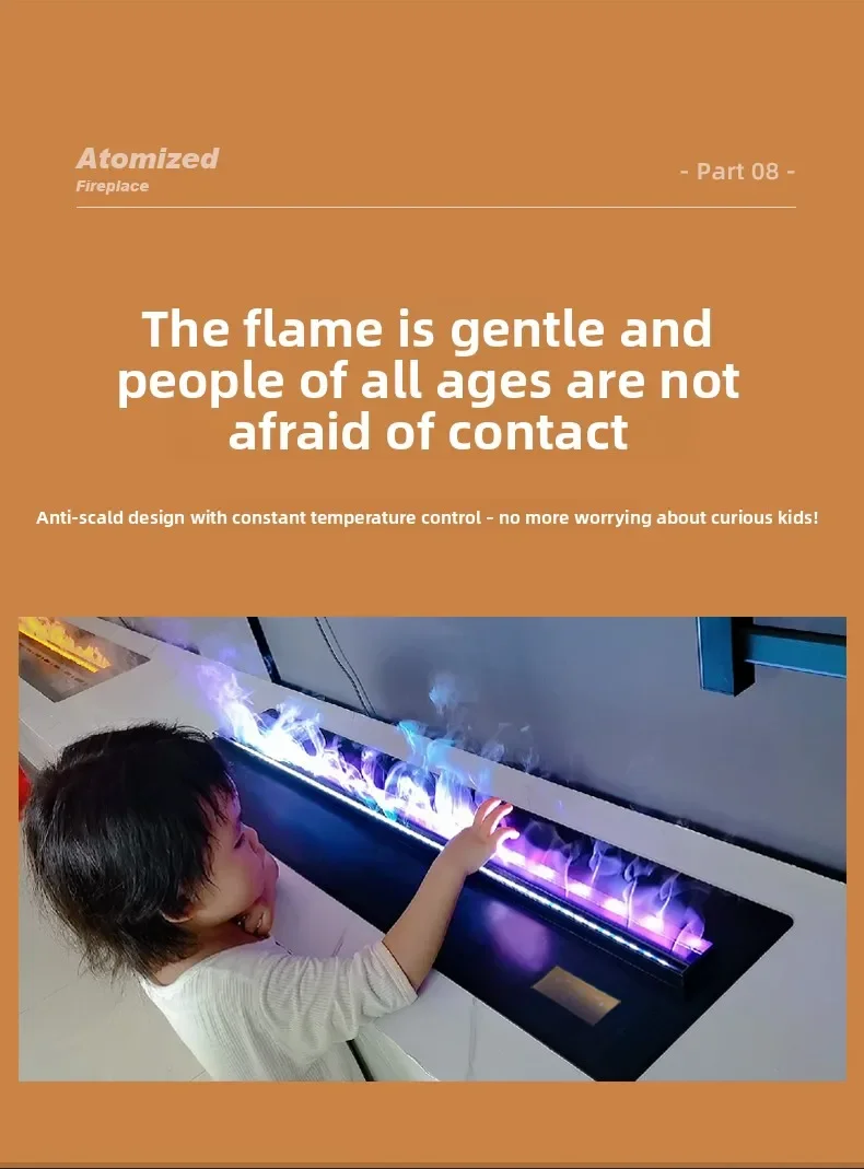 1 Home 3D Atomized Fireplace European Decoration Embedded Electronic Fireplace Simulation Flame Internet Celebrity TV Cabinet