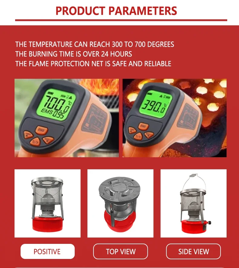 Glass Chimney Kerosene Oil Heater, Portable Thermostat Indoor Stove for Camping Outdoor Sale