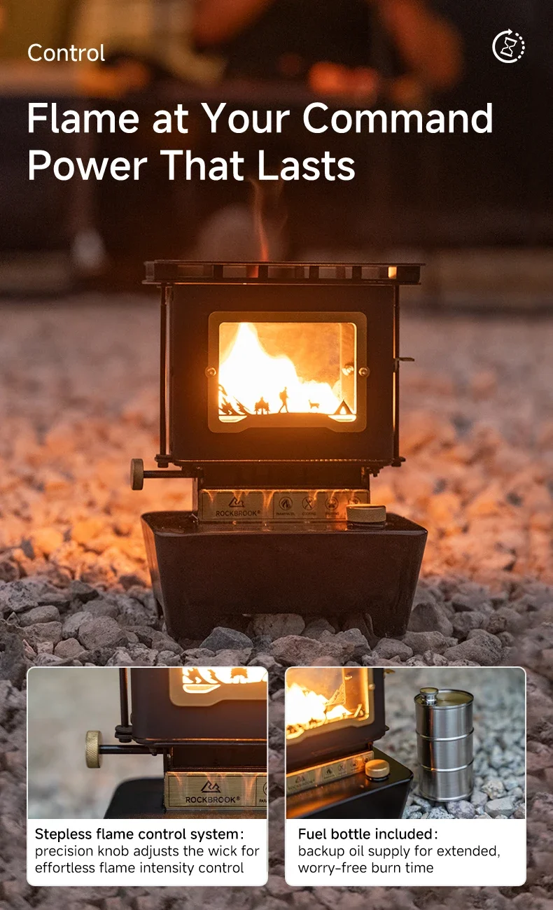 C77 Multipurpose Kerosene Warmer 8 Hours Long Duration Tent Heater Top Cooktop Stove for Backpacking Ice Fishing Party Light