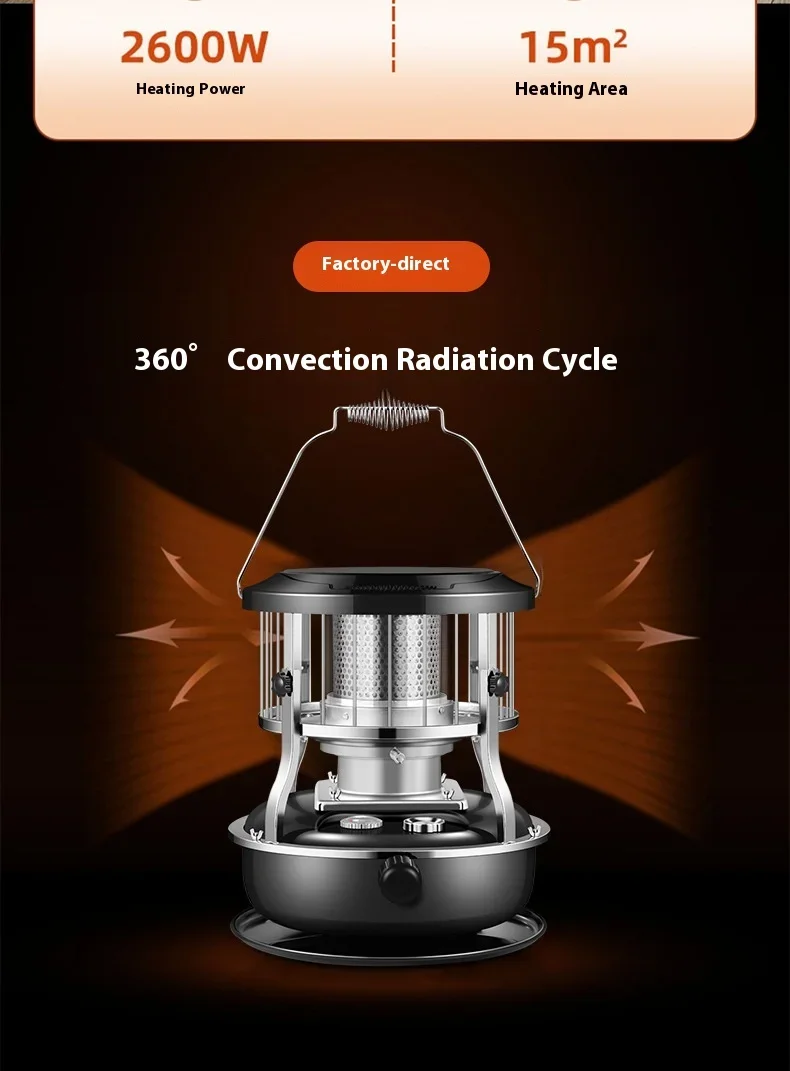 Adjustable Portable Stainless Steel Kerosene Heater for Indoor and Outdoor Use for Outdoor Activities Like Ice Fishing