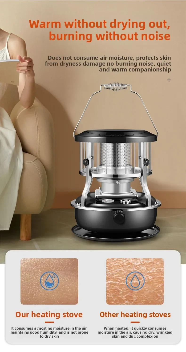 Adjustable Portable Stainless Steel Kerosene Heater for Indoor and Outdoor Use for Outdoor Activities Like Ice Fishing