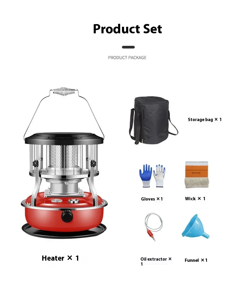 Adjustable Portable Stainless Steel Kerosene Heater for Indoor and Outdoor Use for Outdoor Activities Like Ice Fishing