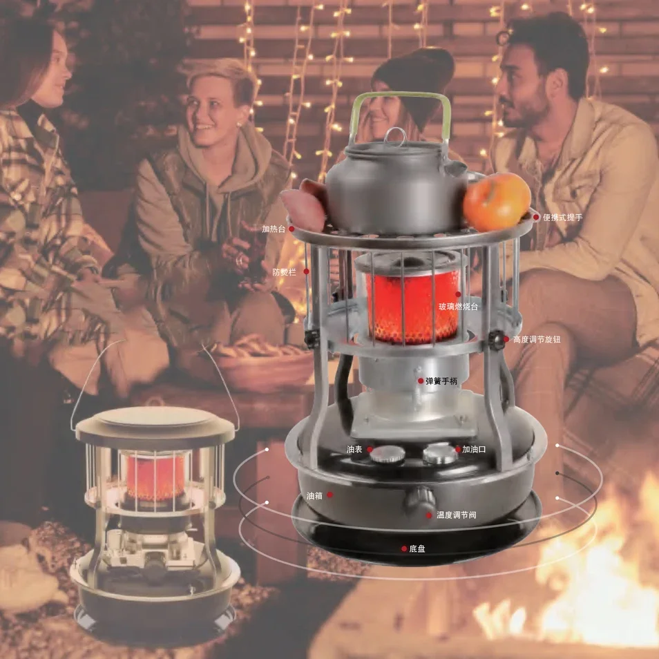 Red Kerosene Heaters for Indoor Use, Non Electric Heater, Kerosene Stove Heater With Stove Bag Lightweight Portable Oil Heater