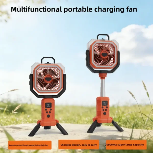 20000MAH Portable Rechargeable Misting Fan with 400ml Water Tank, Telescopic Stand Outdoor - view 3