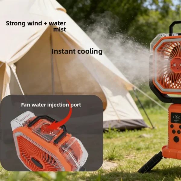 20000MAH Portable Rechargeable Misting Fan with 400ml Water Tank, Telescopic Stand Outdoor - view 5
