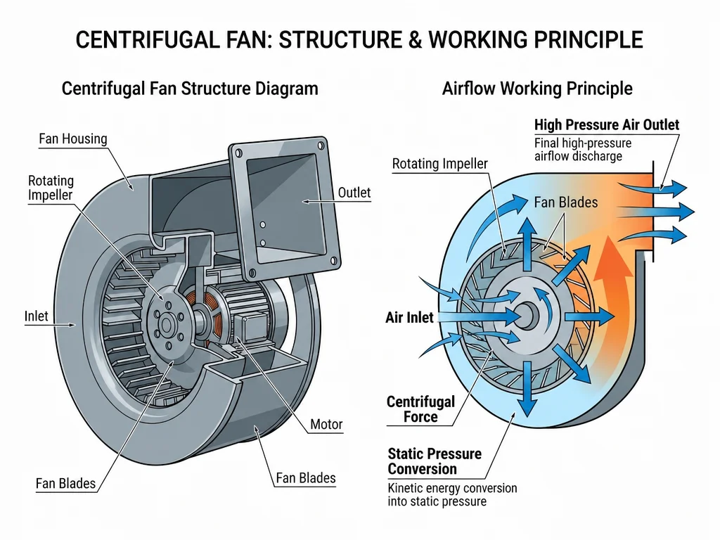 centrifugal vs axial fan structure