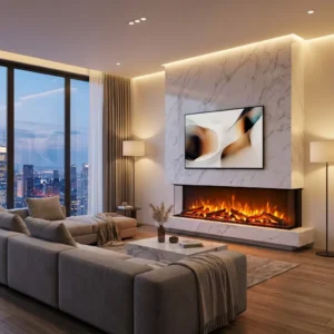 Electric Fireplace, 60-Inch, 3-Sided