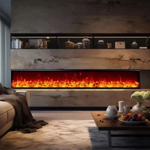 Electric Fireplace, LED, 750 W, Tempered Glass