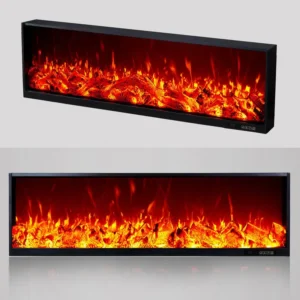 Electric Fireplace, 750W, Tempered Glass